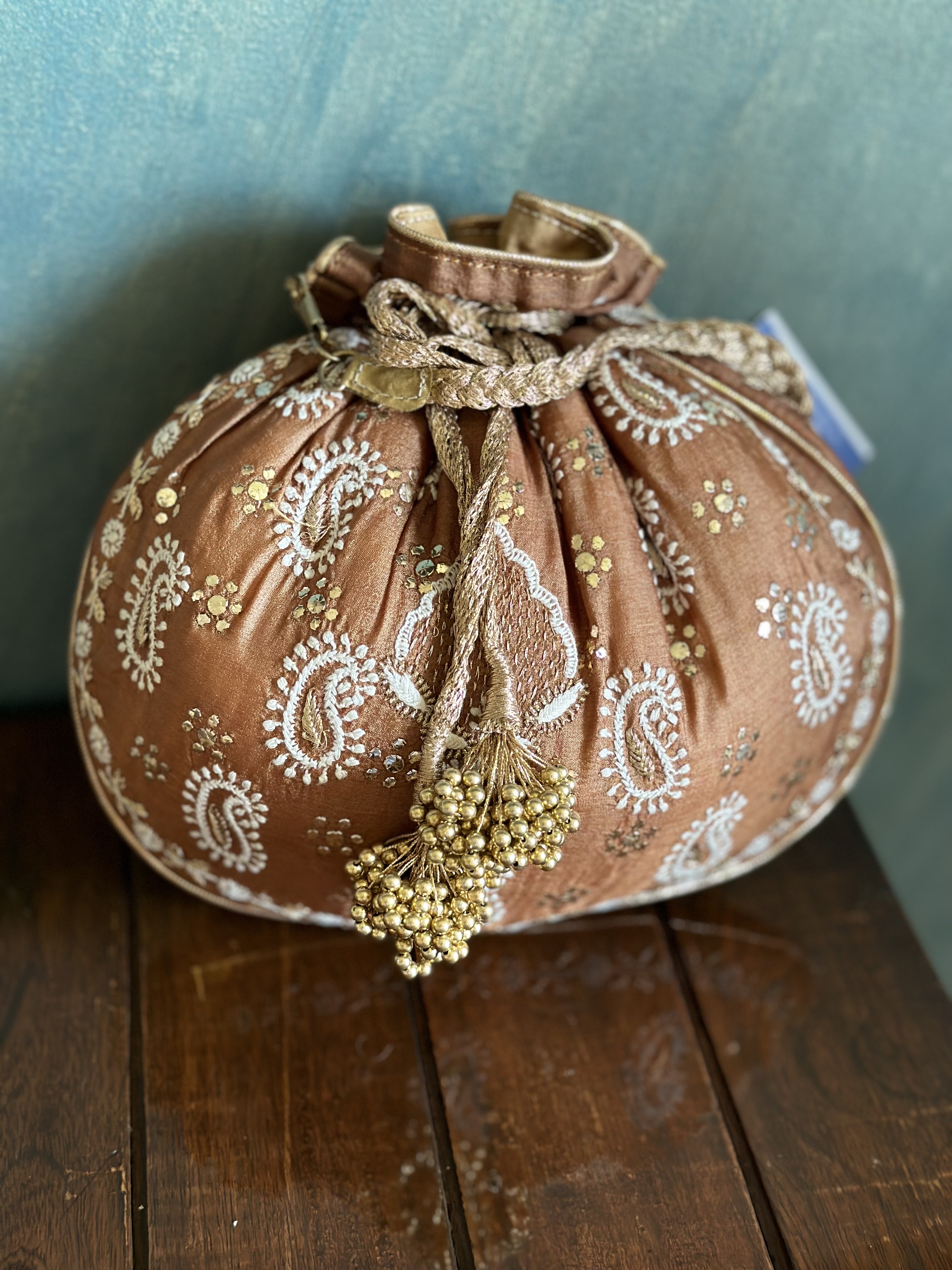 Pure Tussar Silk Potli - Image 1
