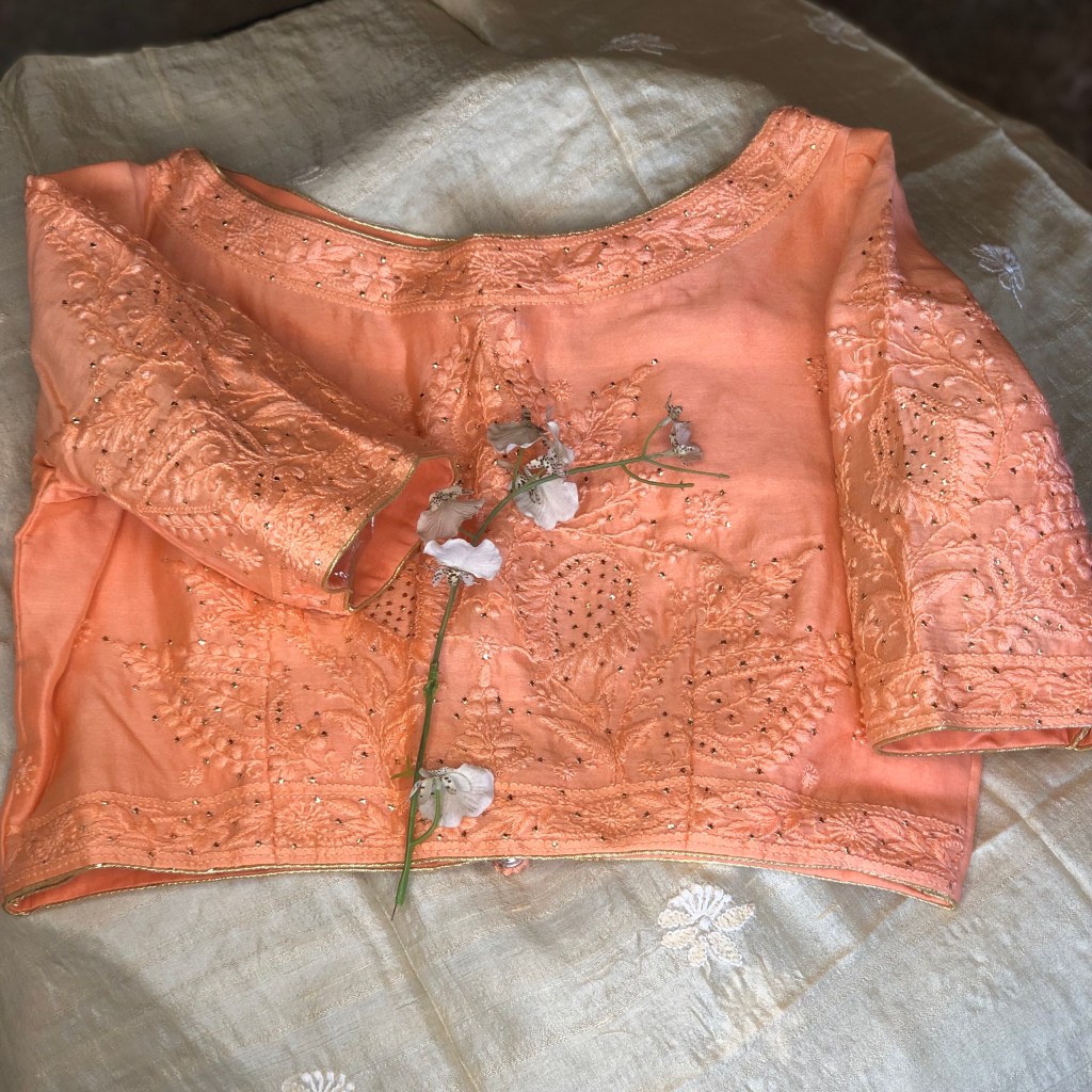 chikankari blouse-saree blouse-blouse