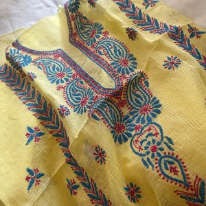 Multi-colour Chikankari Kurta Piece - Image 2