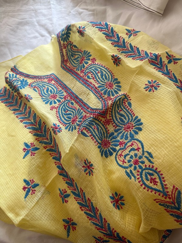 Multi-colour Chikankari Kurta Piece