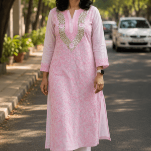 Chanderi Kurti With Gota Patti