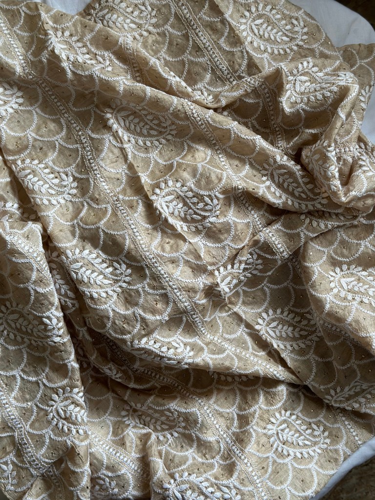 chikankari blouse piece-tussar blouse piece