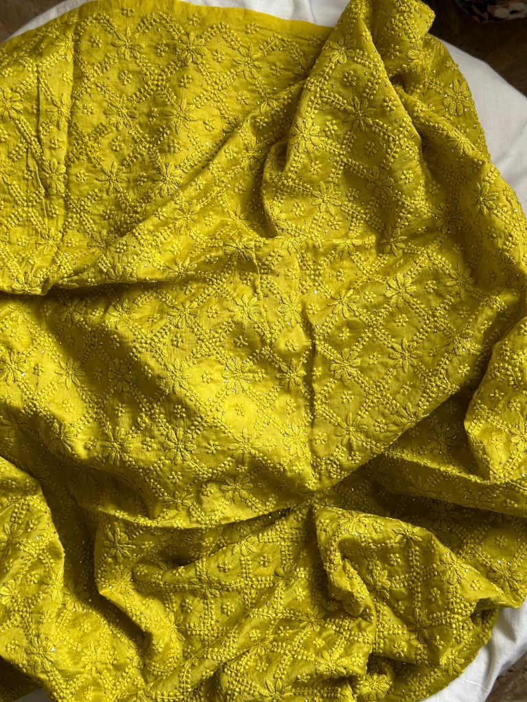 chikankari blouse piece-chanderi chikankari blouse piece