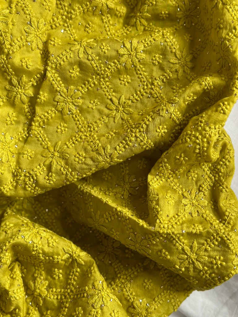 Green Chanderi Jaal Blouse Piece