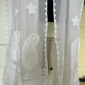 White Kota Doria Applique Dupatta - Image 2