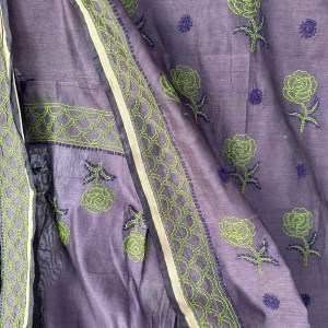 Lilac Pure Chanderi Saree With Blouse - Image 2
