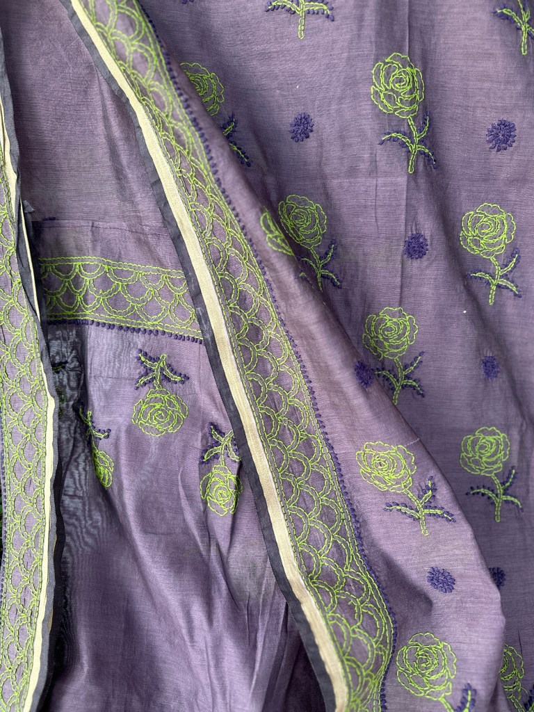 Lilac Pure Chanderi Saree With Blouse