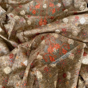 Camel brown Banarasi Muga Silk Kurta Fabric