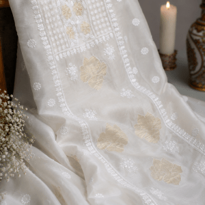 Off-White Pure Chanderi Kurta Fabric - Image 2