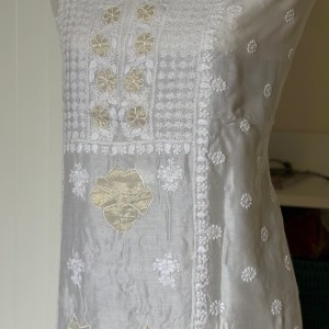 Off-White Pure Chanderi Kurta Fabric - Image 4
