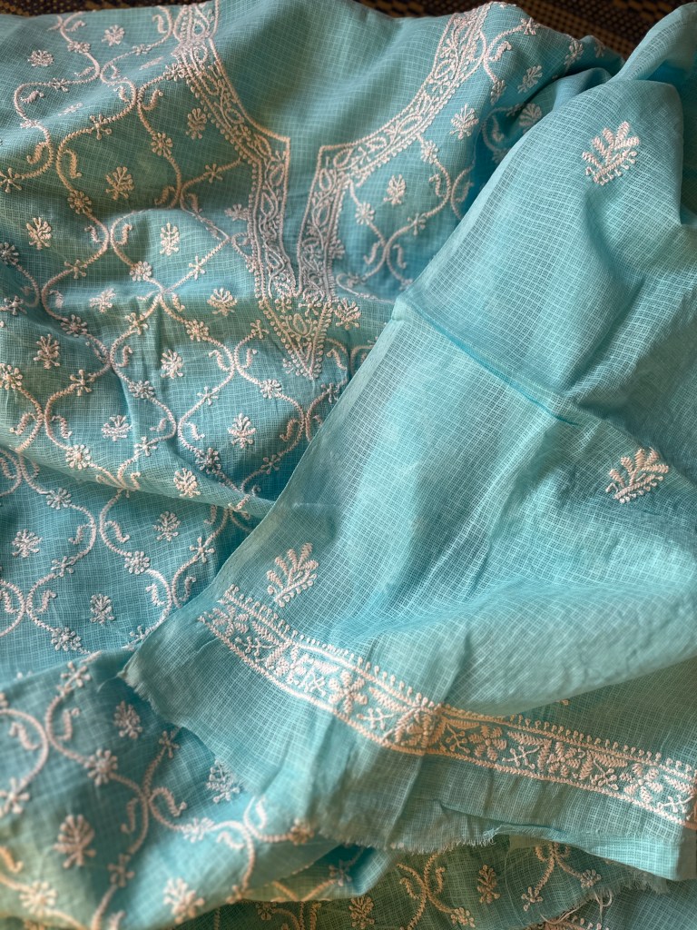 kota doria mul kurta dupatta set