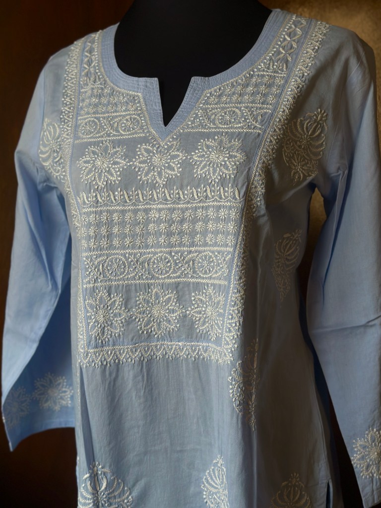 Light Blue Chikankari Kurti