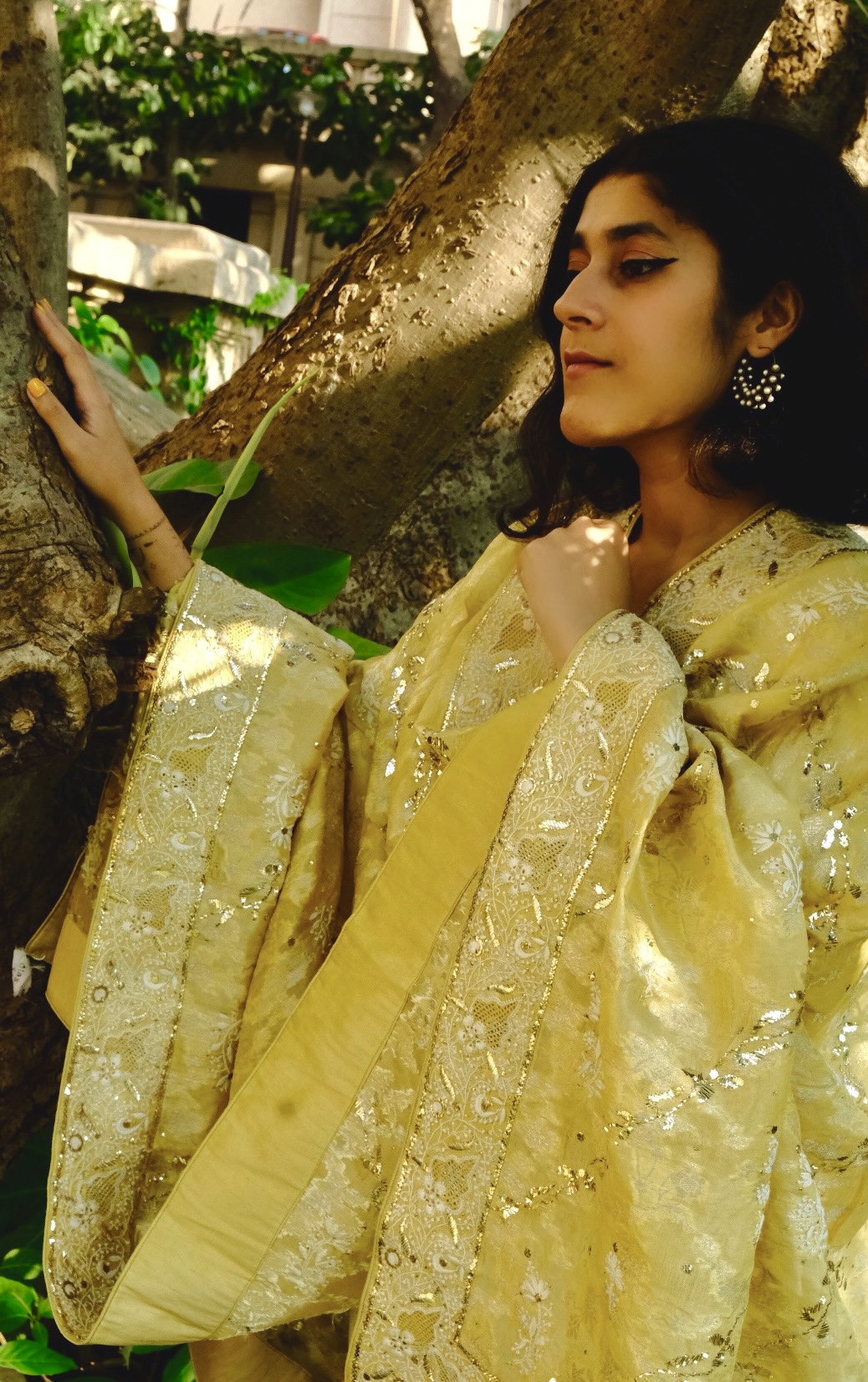 banarasi muga silk chikankari dupatta-traditional party wear