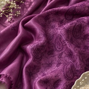 Lilac Tussar Silk Chikankari Kurta Piece - Image 2