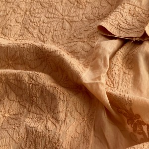 Fawn pure cotton Chanderi ready to wear Chikankari kurti - Image 4