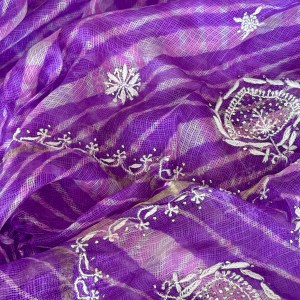 Amethyst hand-tied leheriya dupatta - Image 3