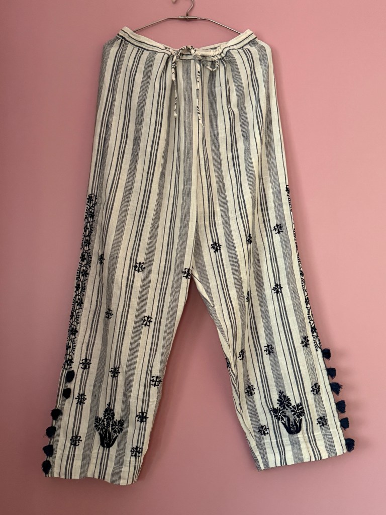 Indigo Kala cotton organic chikankari pants