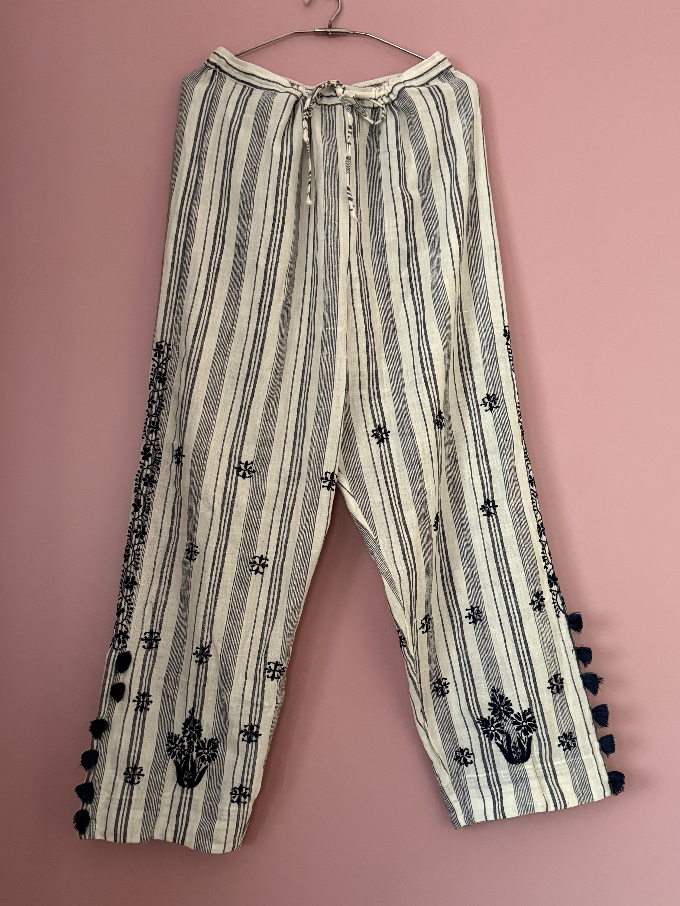 Indigo Kala cotton organic chikankari pants - Image 3