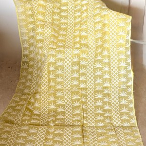 Corn yellow pure cotton Kota chikankari Tepchi work dupatta