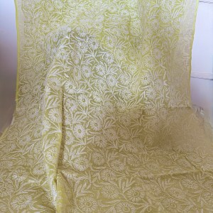 Pomelo olive pure cotton Kota chikankari Tepchi work dupatta