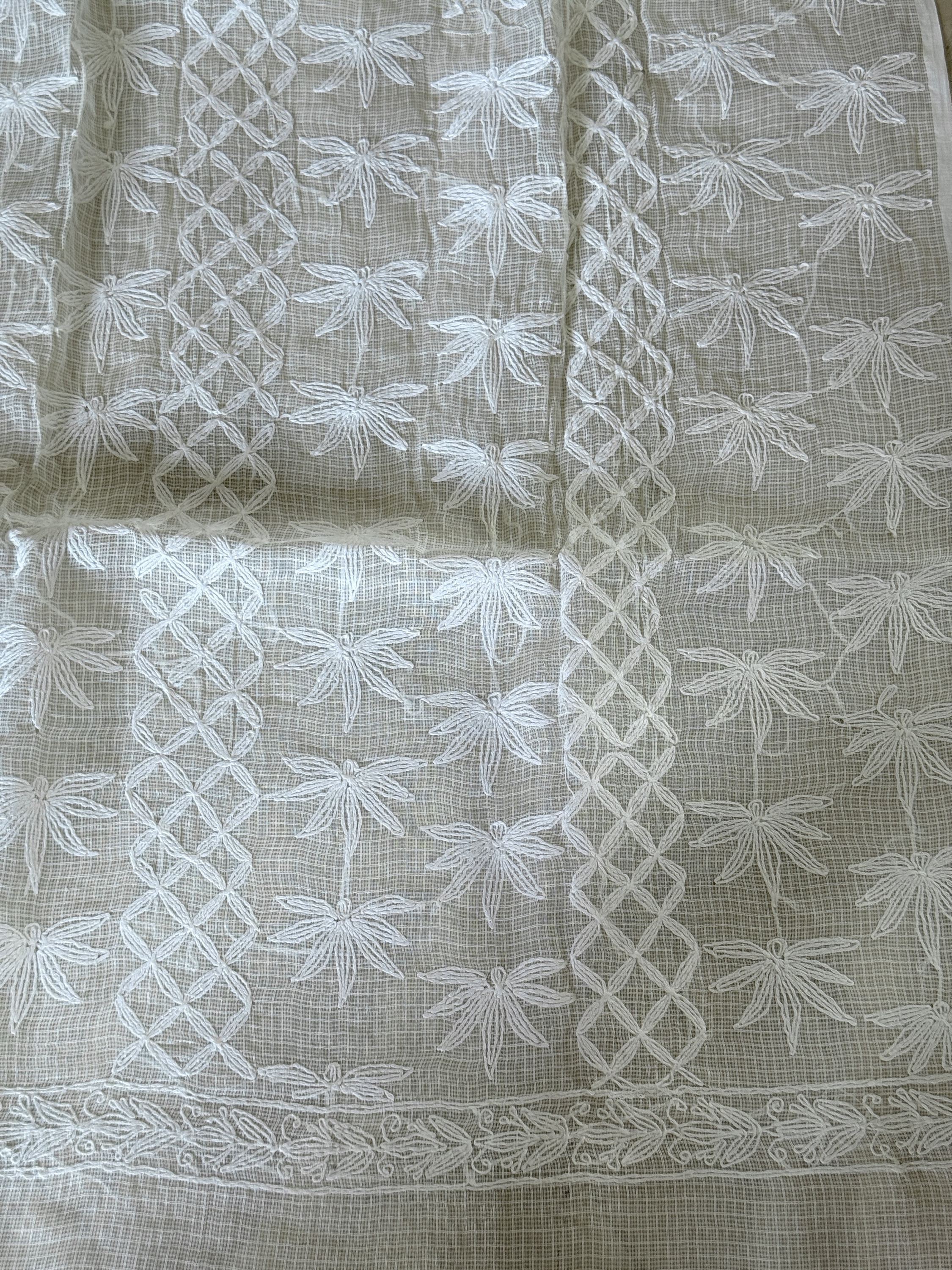 Chetwode pure cotton Kota chikankari Tepchi work Chikankari dupatta - Image 3