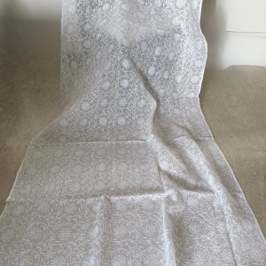 Pure white Kota doria Tepchi work Chikankari dupatta
