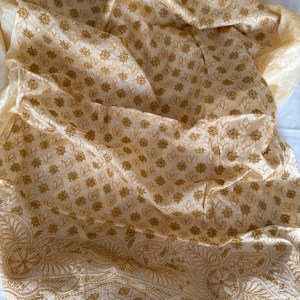 Fawn Tussar Silk Chikankari Kurta Piece - Image 2