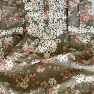 Ash grey floral mulmul cotton kurti - Image 3