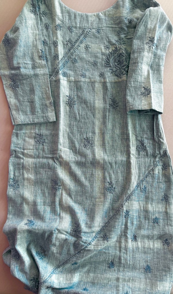 Dual tone indigo Kala cotton Chikankari kurti