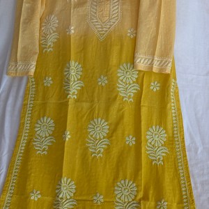 Gold yellow ombré pure cotton kurti
